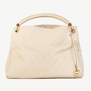 Louis Vuitton Artsy MM Creme Empreinte Leather Hobo Bag
